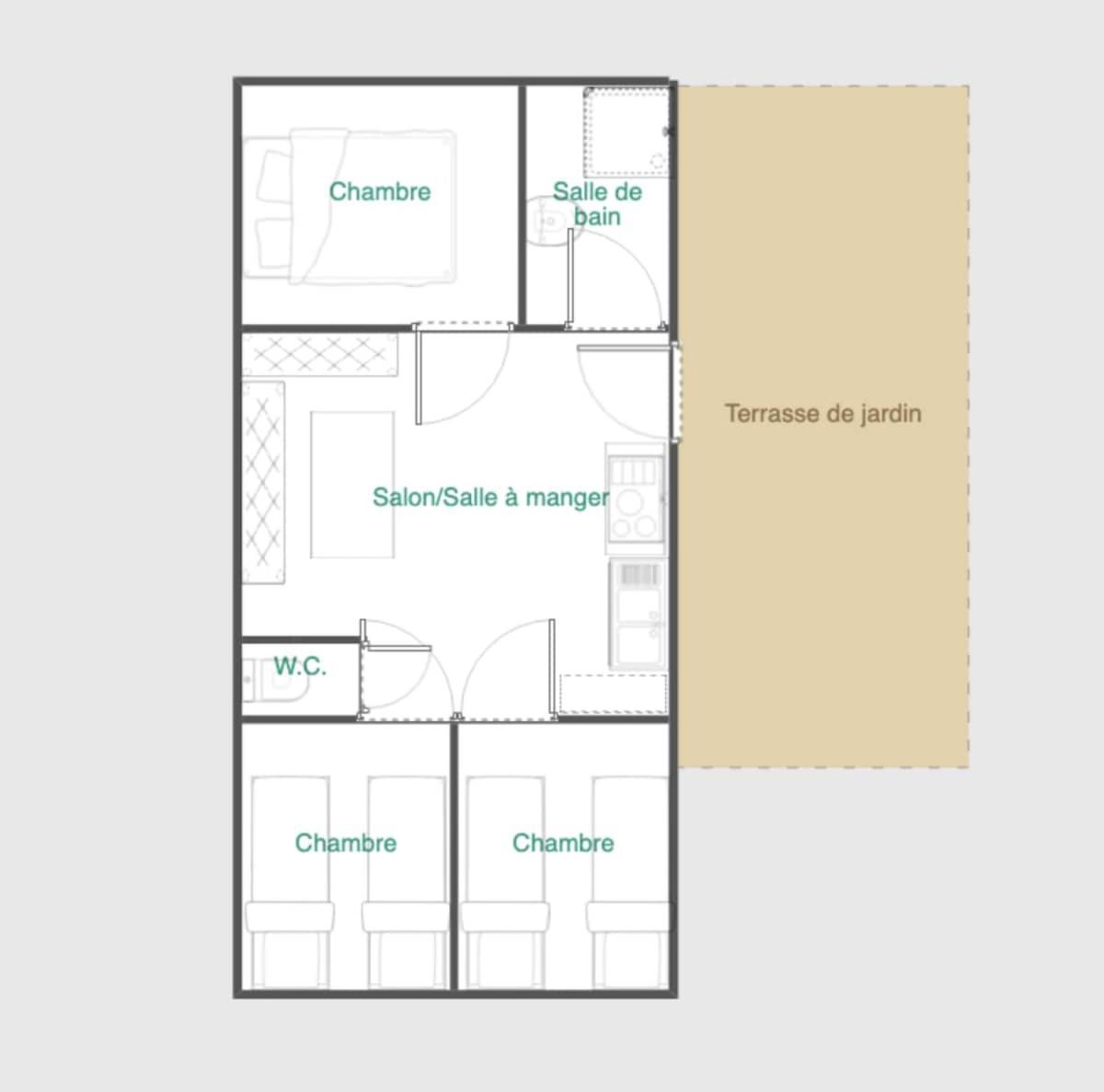 Bungalow 3 Chambres Pour 6 Pers Avec Climatisation Camping 3 Etoiles Samoens Bagian luar foto